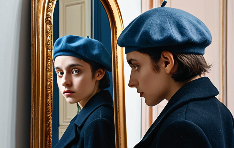 AI's reflection on a Parisian artist**
Prompt: A Parisian artist in a beret stands before a distorted mirror reflecting an AI-generated artwork. The artwork is technically perfect but soulless. The artist holds a paintbrush, looking thoughtful and slightly skeptical. Soft, natural lighting in a Montmartre studio. Focus on the contrast between human emotion and AI precision. Warm color palette with touches of blues and grays.
**