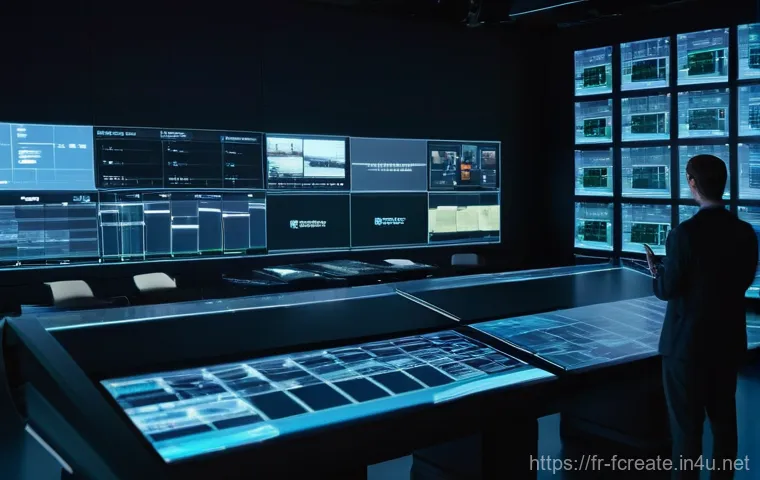 미래의 영화 제작  AI의 역할 - **AI-Driven Visual Effects Studio:** A state-of-the-art VFX artist, a man in his early 30s with inte...