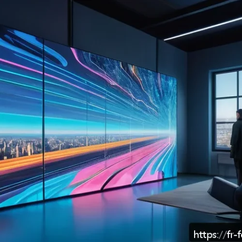 Home 17 인공지능 그림 생성 기술 - A futuristic digital art studio scene showcasing a French artist collaborating with an AI holographi...