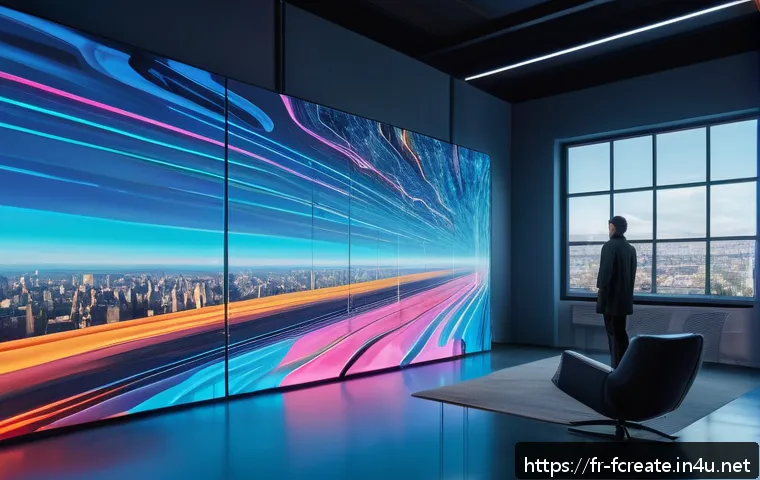 인공지능 그림 생성 기술 - A futuristic digital art studio scene showcasing a French artist collaborating with an AI holographi...