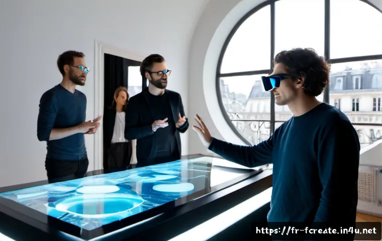 미래의 창작 산업과 혁신적인 기술 - Photorealistic future creative studio in Paris, a diverse French team of designers and musicians col...
